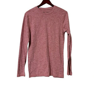 BKE Shirt Mens Medium Red Heather Long Sleeve Pullover Buckle BKE